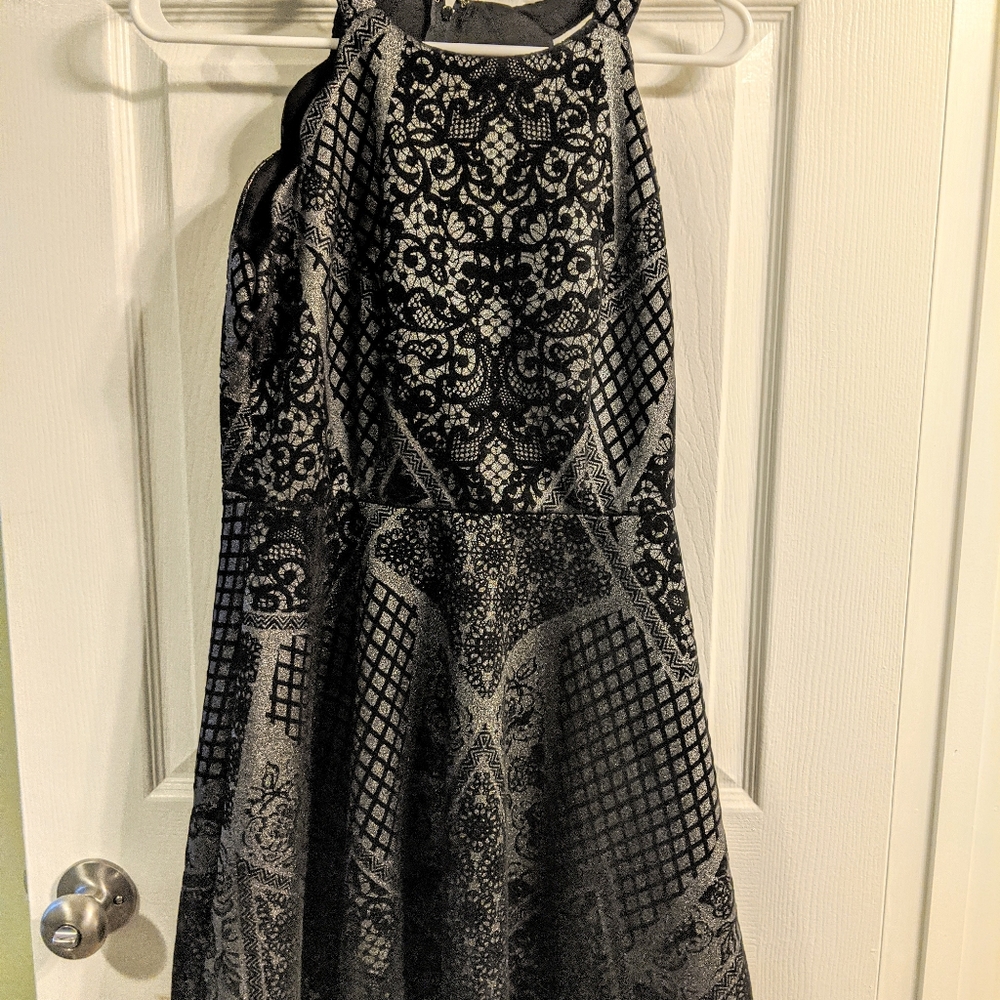 NWOT cute silver and black dress